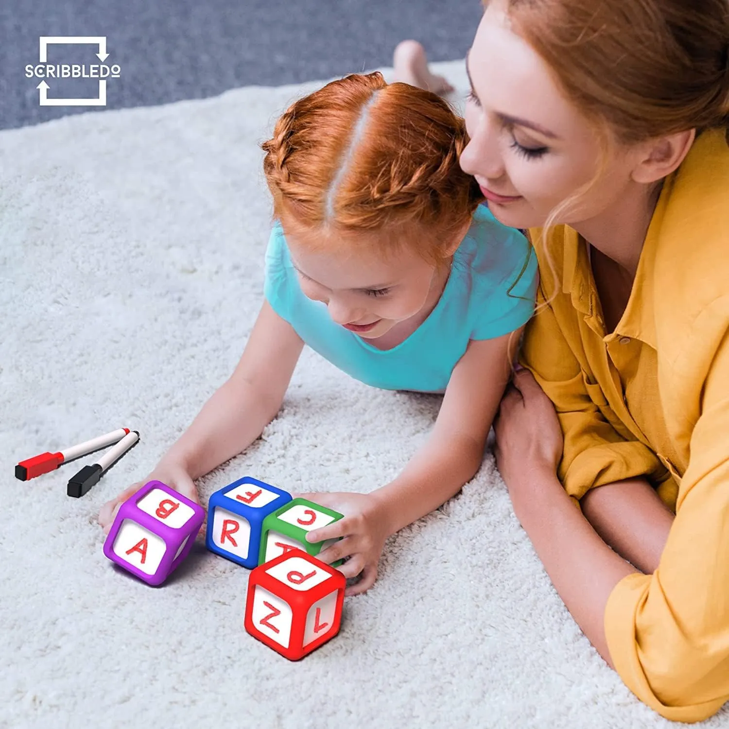Dry Erase Dice Set of 8-2x2 inches Multipurpose Colorful Write On Wipe Off Dry Erase Blocks Blank Dice to Draw Letters Numbers and Much More Educational Classroom Supplies for Kids