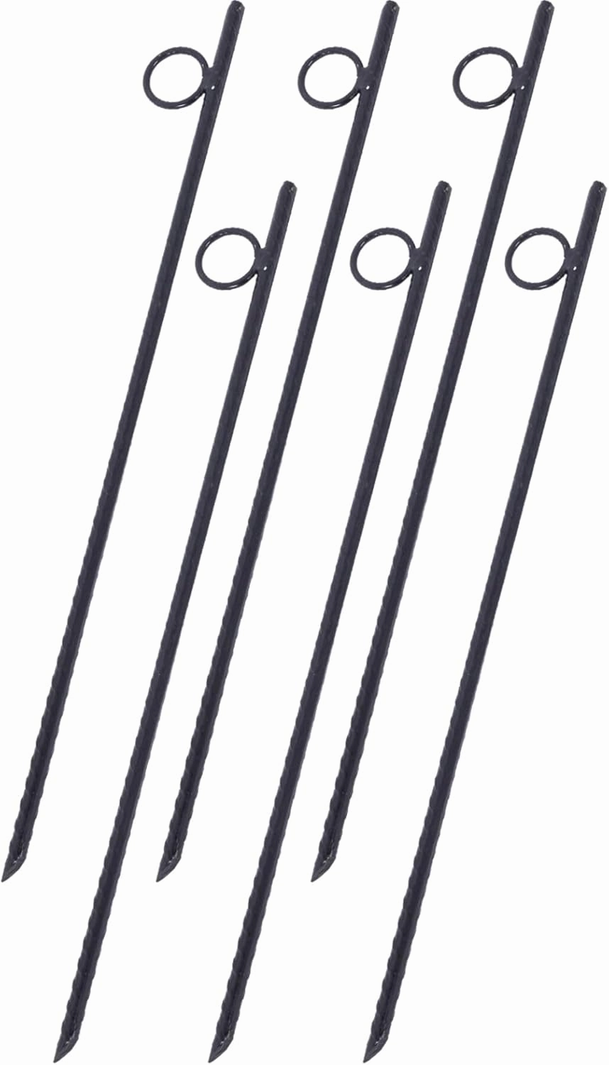 Durable Rebar Tent Stakes for Outdoor Adventures, Heavy-Duty 18 Inch Grip Design, Secure Your Canopy with Confidence