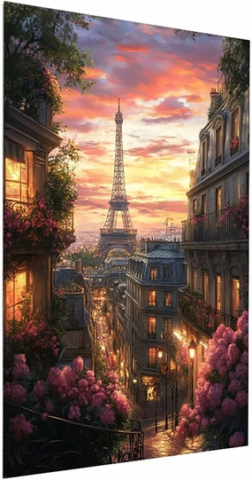Dusk Diamond Art Kits for Adults, Square Full Drill Paint by Nmbers, Crystal Gem Art Paris Diamond Painting, Rhinestones Cross Stitch Embroidery Kit, Crafts for adults,Home Decor 24 x 34in Model-10015