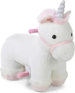 Dynacraft 6-Volt Plush Ride On Unicorn for Kids 18 Months - 3 Years- Soft Plush Material, with Fun Features- Easy Push Button Acceleration, Electric Unicorn Pony Ride On Toy, 2.5 MPH