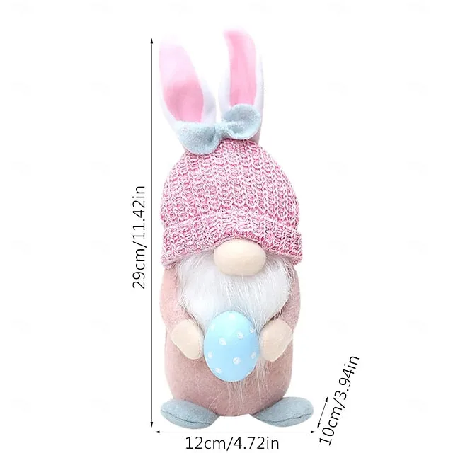 Easter Egg Shining Rabbit Doll - Holiday Indoor Decoration with AAA Battery Powered for Parties & Gifts 1pc
