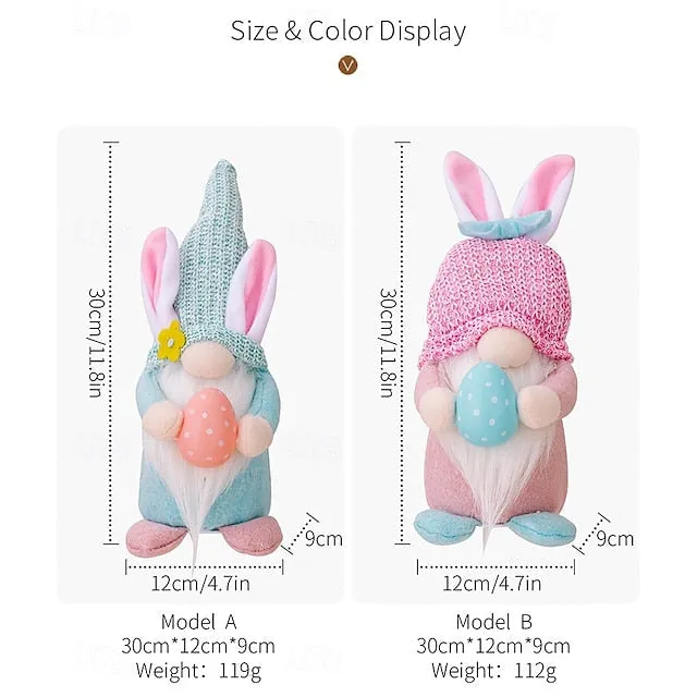 Easter Egg Shining Rabbit Doll - Holiday Indoor Decoration with AAA Battery Powered for Parties & Gifts 1pc