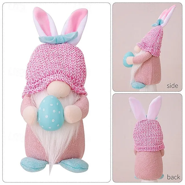 Easter Egg Shining Rabbit Doll - Holiday Indoor Decoration with AAA Battery Powered for Parties & Gifts 1pc