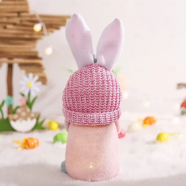 Easter Egg Shining Rabbit Doll - Holiday Indoor Decoration with AAA Battery Powered for Parties & Gifts 1pc