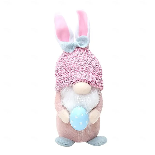 Easter Egg Shining Rabbit Doll - Holiday Indoor Decoration with AAA Battery Powered for Parties & Gifts 1pc