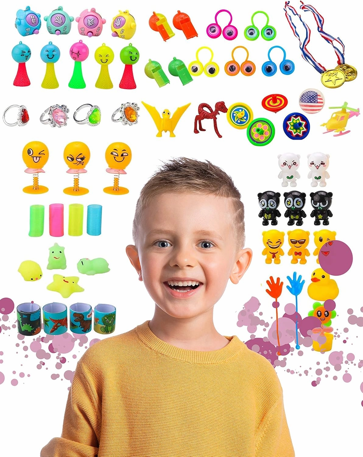 Easter Eggs, 48 Pieces, Filled Surprise, Colorful Prefilled with Different Kinds of Little Toys, Perfect for Kids, Basket Fillers