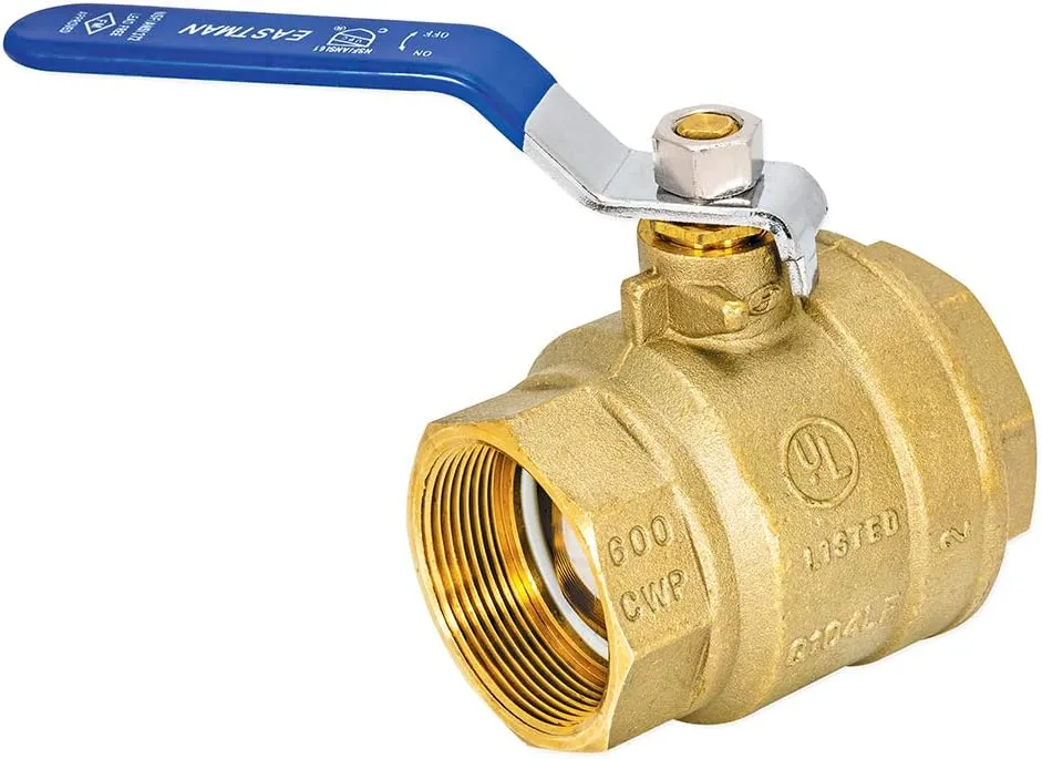 Eastman 2 Inch IPS Heavy Duty Full Port Ball Valve, Brass Plumbing Fitting, 20055LF