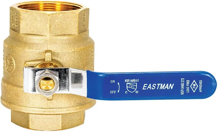 Eastman 2 Inch IPS Heavy Duty Full Port Ball Valve, Brass Plumbing Fitting, 20055LF