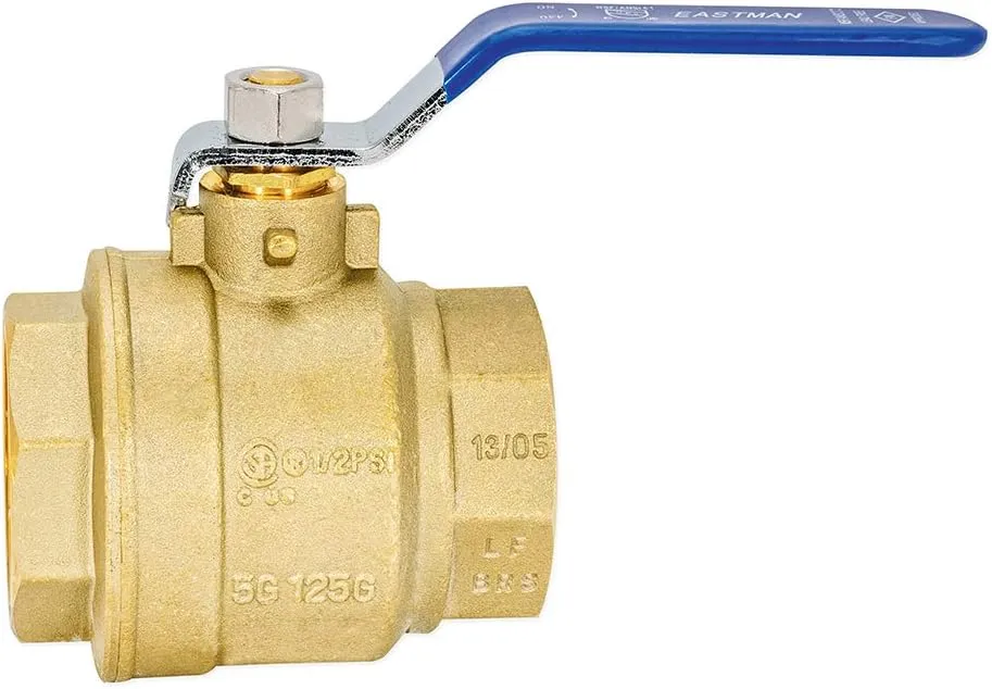 Eastman 2 Inch IPS Heavy Duty Full Port Ball Valve, Brass Plumbing Fitting, 20055LF
