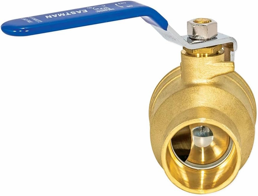 Eastman 1-1/4 Inch Sweat Heavy Duty Full Port Ball Valve, Brass Plumbing Fitting, 20067LF