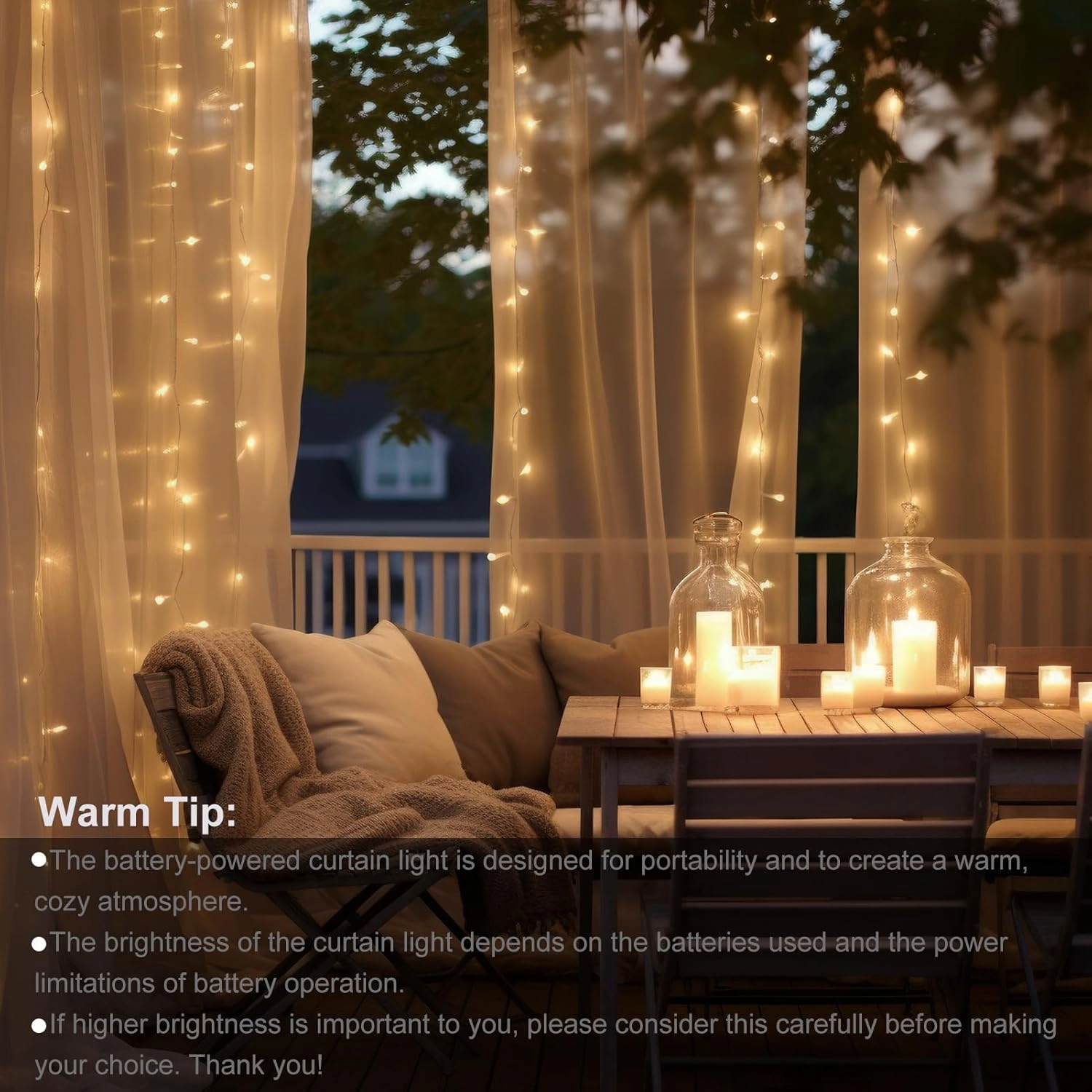 echosari 300 LED Curtain Lights Battery Operated, 9.8ft×9.8ft Hanging Lights with Remote Timer Fairy Curtain Lights for Bedroom Patio Wedding Backdrop Party Decór (Warm White)