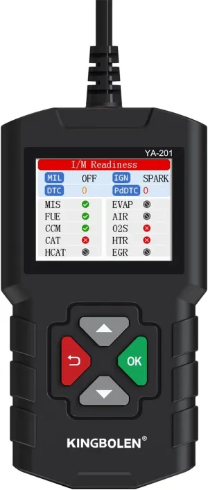 EDIAG YA-201 Obd2 Scanner, Full OBD2 Modes Check Engine Code Reader After 1996 All OBDII/EOBD/KOBD/CAN Cars, O2 Sensor EVAP Systems, Battery Test,Live Data Stream,Plug & Play