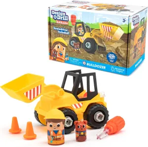 Educational Insights Design & Drill Bolt Buddies Bulldozer Take Apart Toy, Preschool STEM Toy, Gift for Kids Ages 3 