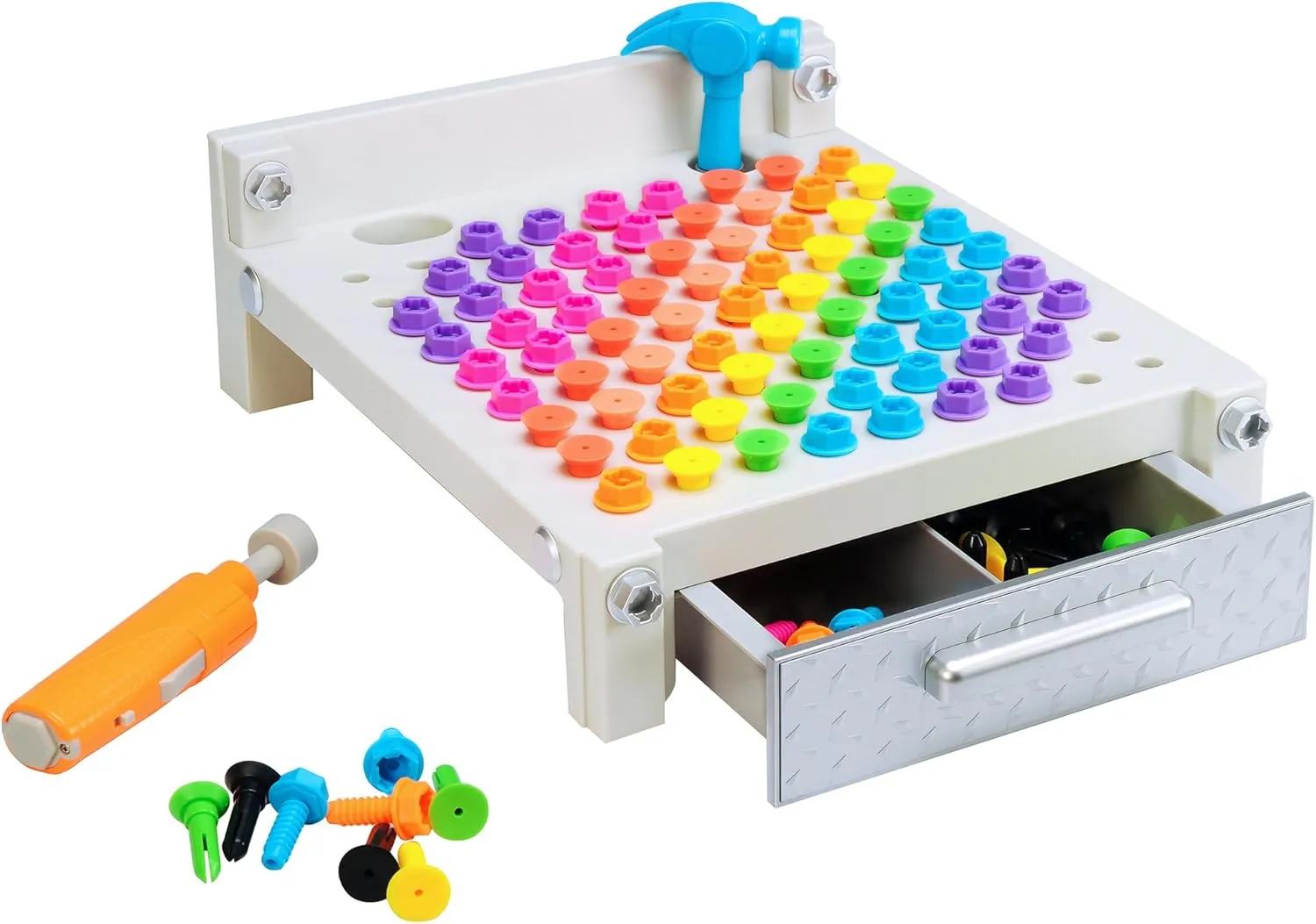 Educational Insights Design & Drill My First Workbench (Gray) Supports STEM Learning, Ages 3 and Up, (125  Pieces)
