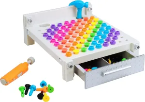 Educational Insights Design & Drill My First Workbench (Gray) Supports STEM Learning, Ages 3 and Up, (125  Pieces)
