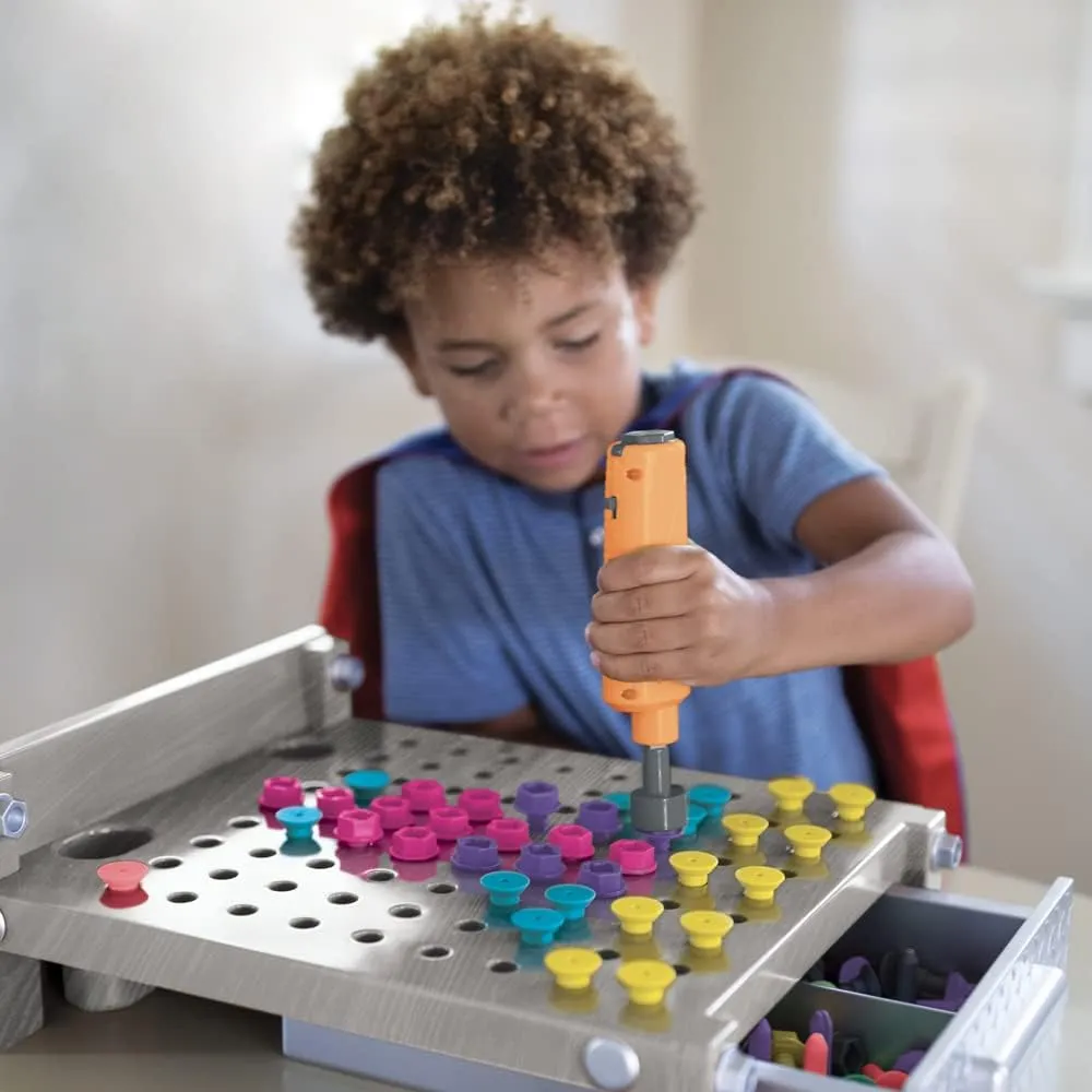 Educational Insights Design & Drill My First Workbench (Gray) Supports STEM Learning, Ages 3 and Up, (125  Pieces)