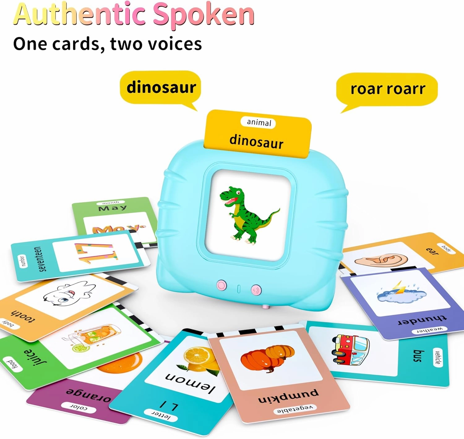 Educational Toys Talking-Flash-Cards, Christmas Birthday Gifts for Boys 1 2 3 4 5 6 Year Old, Learning Toys with 252 Sight Words, Montessori Pocket Speech for Toddlers Ages 1-6, Blue