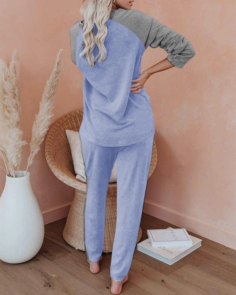 Ekouaer Women's Pajama Set Long Sleeve PJs 2 Piece Outfit Pullover Sleepwear Sweatshirt and Long Pants With Pockets