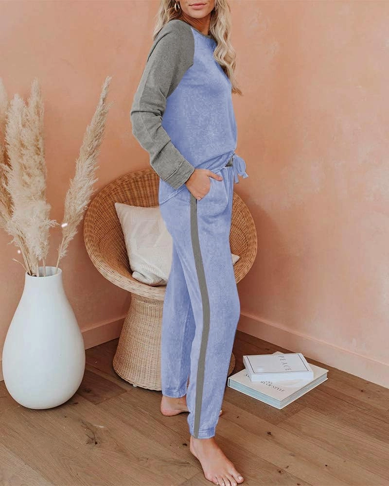 Ekouaer Women's Pajama Set Long Sleeve PJs 2 Piece Outfit Pullover Sleepwear Sweatshirt and Long Pants With Pockets