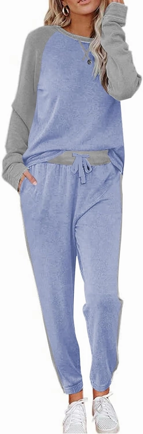 Ekouaer Women's Pajama Set Long Sleeve PJs 2 Piece Outfit Pullover Sleepwear Sweatshirt and Long Pants With Pockets