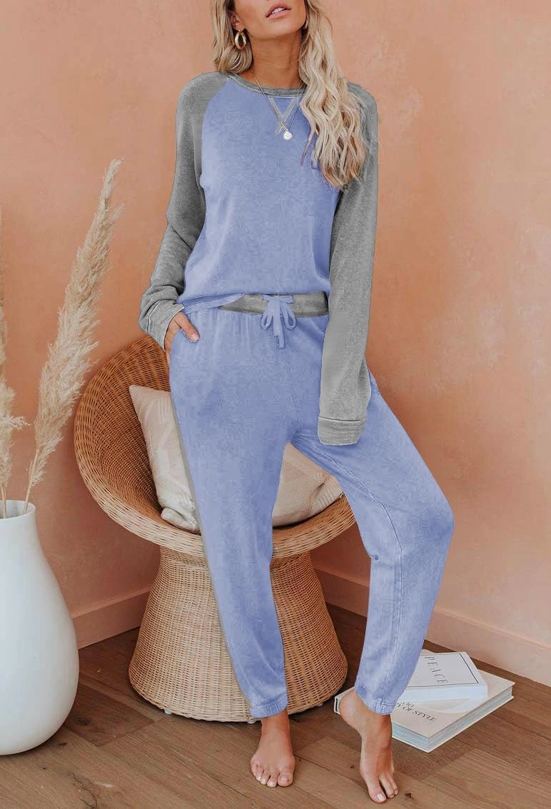 Ekouaer Women's Pajama Set Long Sleeve PJs 2 Piece Outfit Pullover Sleepwear Sweatshirt and Long Pants With Pockets
