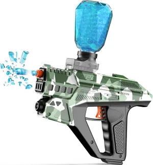 Electric Gel Ball Blaster, High Speed Automatic Splatter Ball Blaster, Rechargeable Pistol Splatter Blaster with Digital Screen, Splatter Ball Toy for Outdoor Shooting Game, Ages 14 ,Green