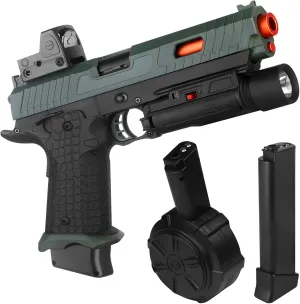 Electric Gel Blaster Toys New X5, Full Auto Splat-Blaster Includes Drum and Goggles for Outdoor Team Game, X2 Upgrade Version for Ages 14 ,Green