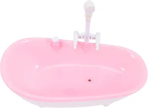Electric Water Spraying Bathtub, Doll Bathing Tub, Swimming Pool with Sprayer for Doll, Kids Pretend Play Toy, Pink