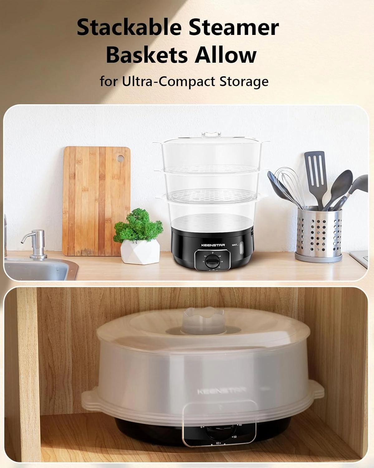 Electric Food Steamer for Cooking, 13.7QT Vegetable Steamer with 3 Tiers BPA-Free Baskets, 800W Fast Simultaneous Cooking, 60-Minute Timer, Ideal for Veggies Seafood Rice