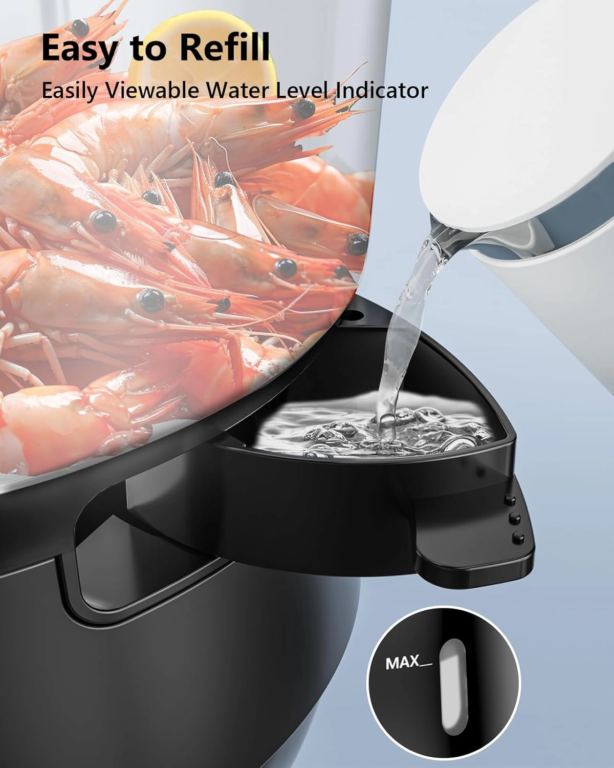 Electric Food Steamer for Cooking, 13.7QT Vegetable Steamer with 3 Tiers BPA-Free Baskets, 800W Fast Simultaneous Cooking, 60-Minute Timer, Ideal for Veggies Seafood Rice