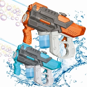 Electric Water Gun for Adults Kids Automatic Water Gun for Kids Ages 8-12, Squirt Guns & Bubble Guns 2 in 1 for Kids Age 4-8, Electric Water Gun Toys Orange
