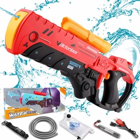 Electric Water Gun, Powerful Automatic Water Gun, Long Range Classic Big Electronic Watergun, Summer Outdoor Beach and Pool Party Toy, Holiday Deals Water Blaster Toy for Kids Adults, Red
