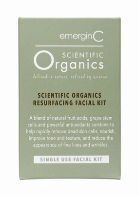 emerginC Scientific Organics Resurfacing Facial Kit - Single-Use Exfoliating Skincare Set for Removing Dead Skin Cells   Reducing Appearance of Wrinkles - DIY Facial Kit