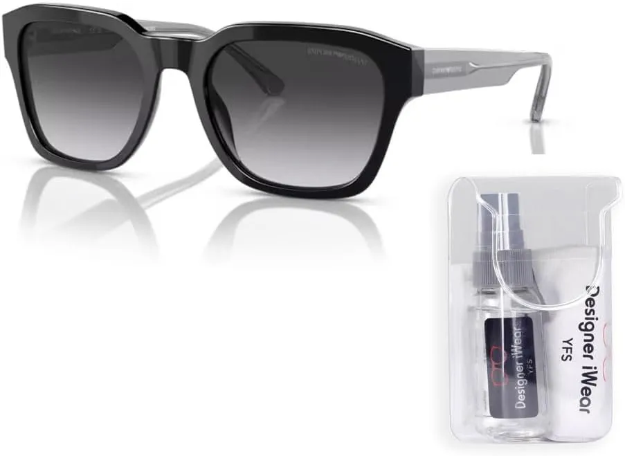 Emporio Armani EA4175 Square Sunglasses for Men   BUNDLE With Designer iWear Complimentary Eyewear Kit