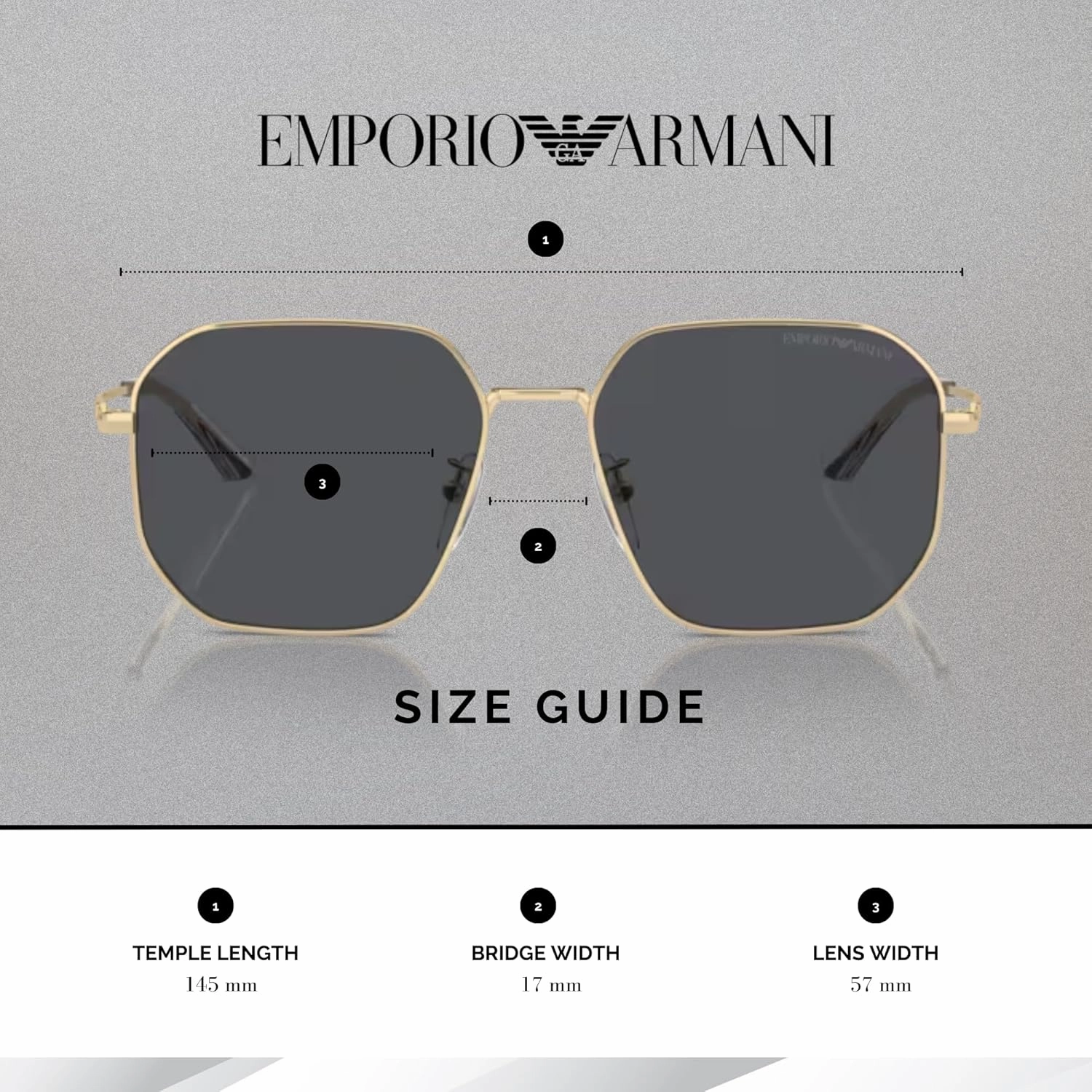 Emporio Armani EA2154D 57MM Pilot Sunglasses For Men   BUNDLE WIth Designer iWear Complimentary Eyewear Kit