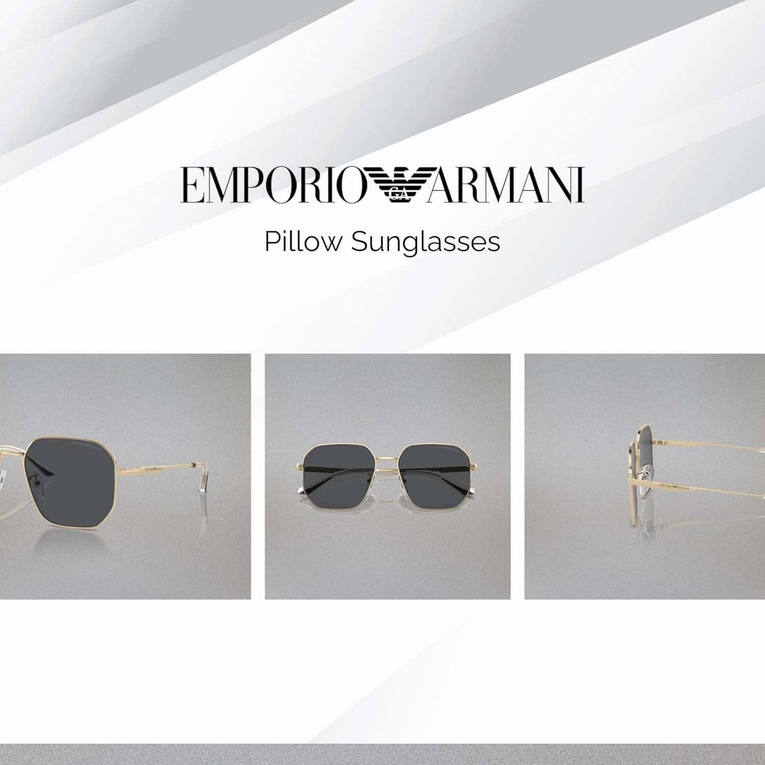 Emporio Armani EA2154D 57MM Pilot Sunglasses For Men   BUNDLE WIth Designer iWear Complimentary Eyewear Kit