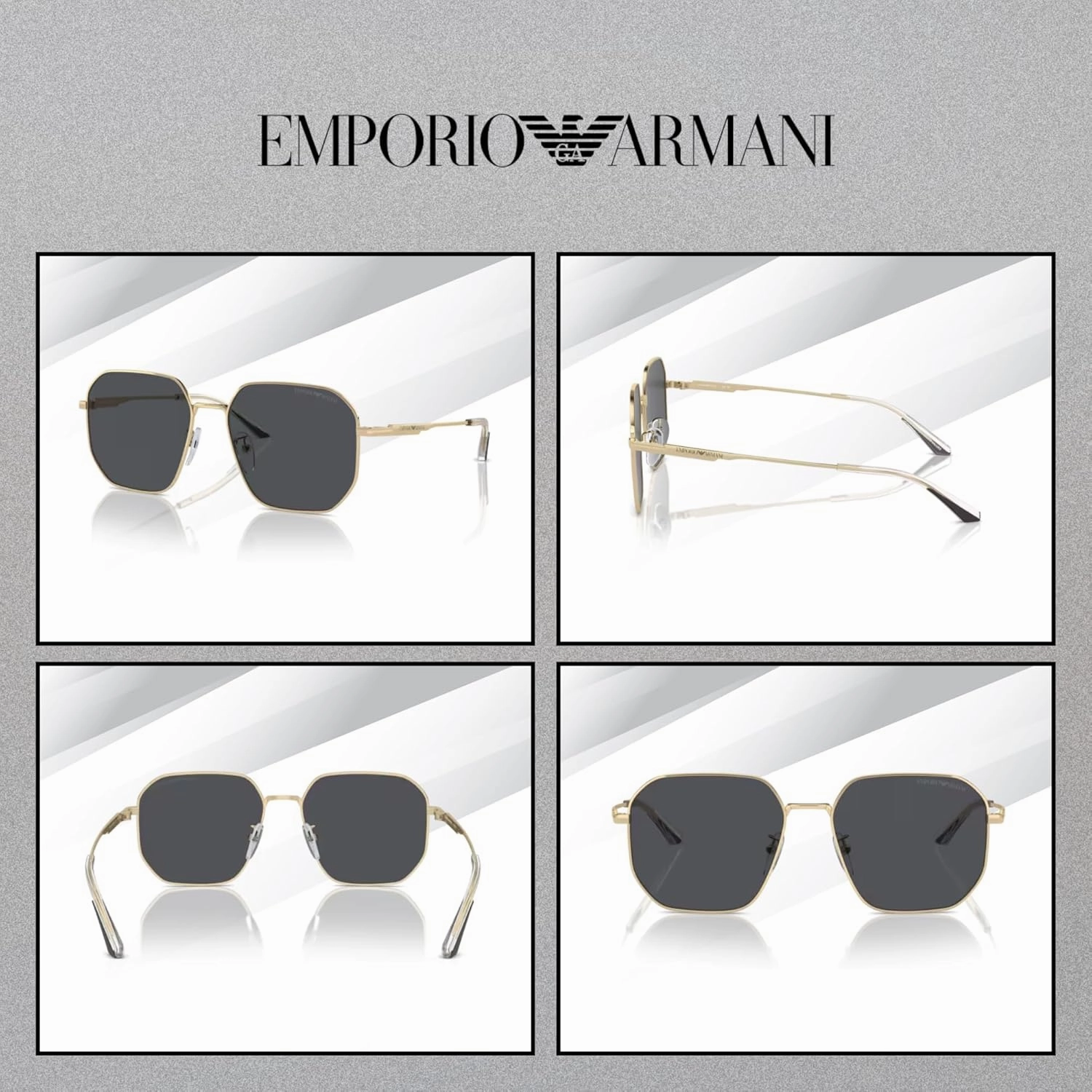 Emporio Armani EA2154D 57MM Pilot Sunglasses For Men   BUNDLE WIth Designer iWear Complimentary Eyewear Kit