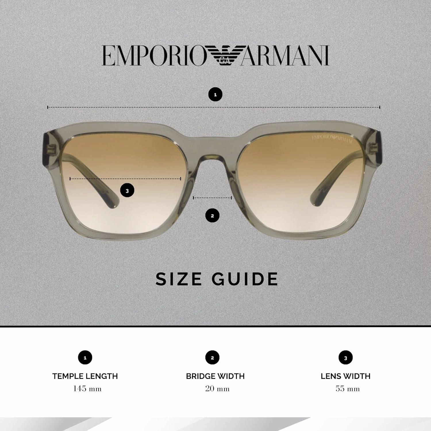 Emporio Armani EA4175 Square Sunglasses for Men   BUNDLE With Designer iWear Complimentary Eyewear Kit