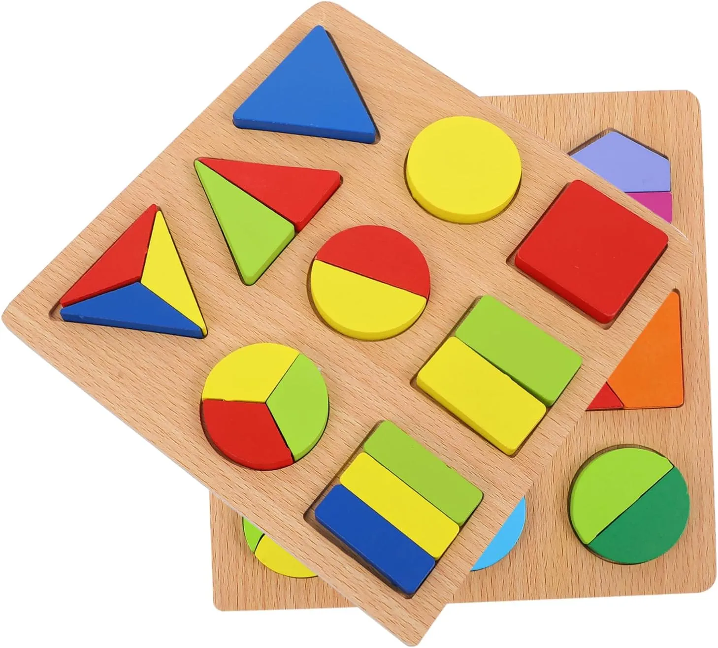 ERINGOGO 2pcs Geometry Puzzles for Boy Girl Educational Three-Dimensional Block Develops Creativity Concentration Hand-Eye Coordination for Early Learning Home Schooling