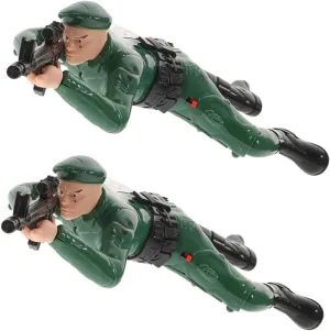 ERINGOGO 2pcs Soldier Crawling Action Figures for Army Crawling Soldier Soldier Army Men Soldiers Figures for Boys Tiny People Models Plastic Green