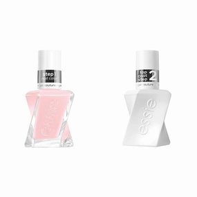 Essie Gel Couture Longwear Nail Polish Kit, Sheer Pink Nail Polish, Sheer Fantasy   Top Coat, Vegan, 0.46 fl oz each