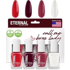 Eternal Nail Polish Set 4 Piece Kit: Long Lasting, Quick Dry and Cruelty Free. Made in USA - 0.46 Fluid Ounces Each (Call Me Boss Lady)