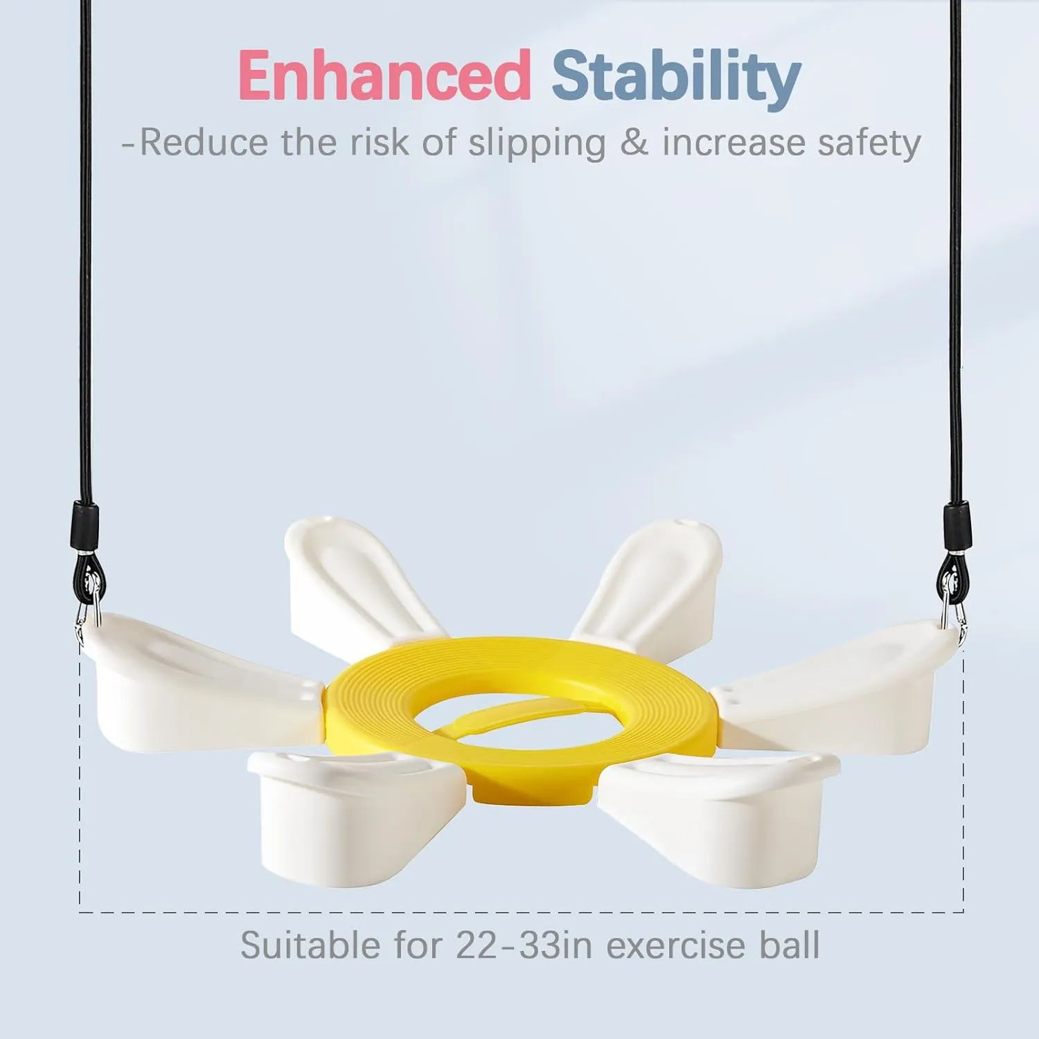 Exercise Ball, Daisy Shaped Yoga Ball Base with Resistance Bands for Stability, Yoga, Balance & Preganancy, Anti-Burst Ball Chair for Office, Home & Gym(65cm/22in)