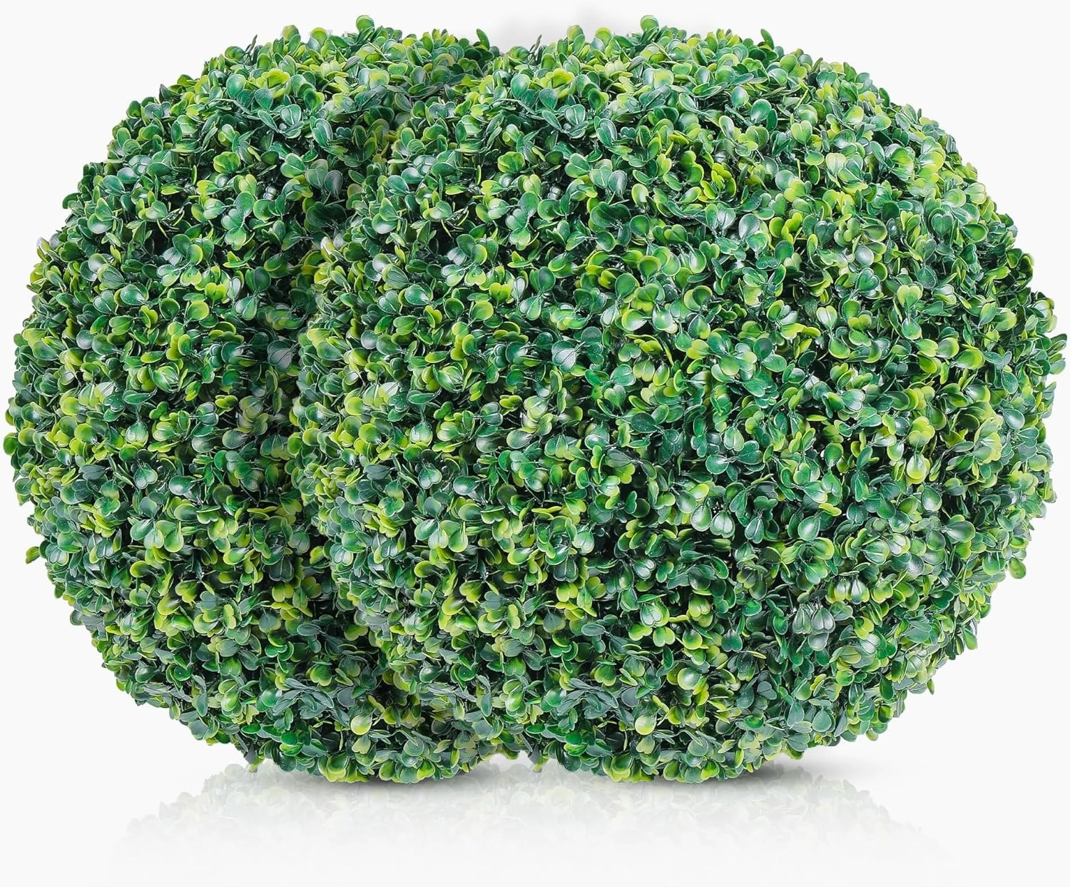 Faux Boxwood Balls 2-Pack - Artificial Topiary for Outdoors or Indoors - Realistic Bushes with Dense Leaves - Waterproof & UV-Protected Fake Plant Sphere - Easy Assembly Boxwood Plant - 20.87"