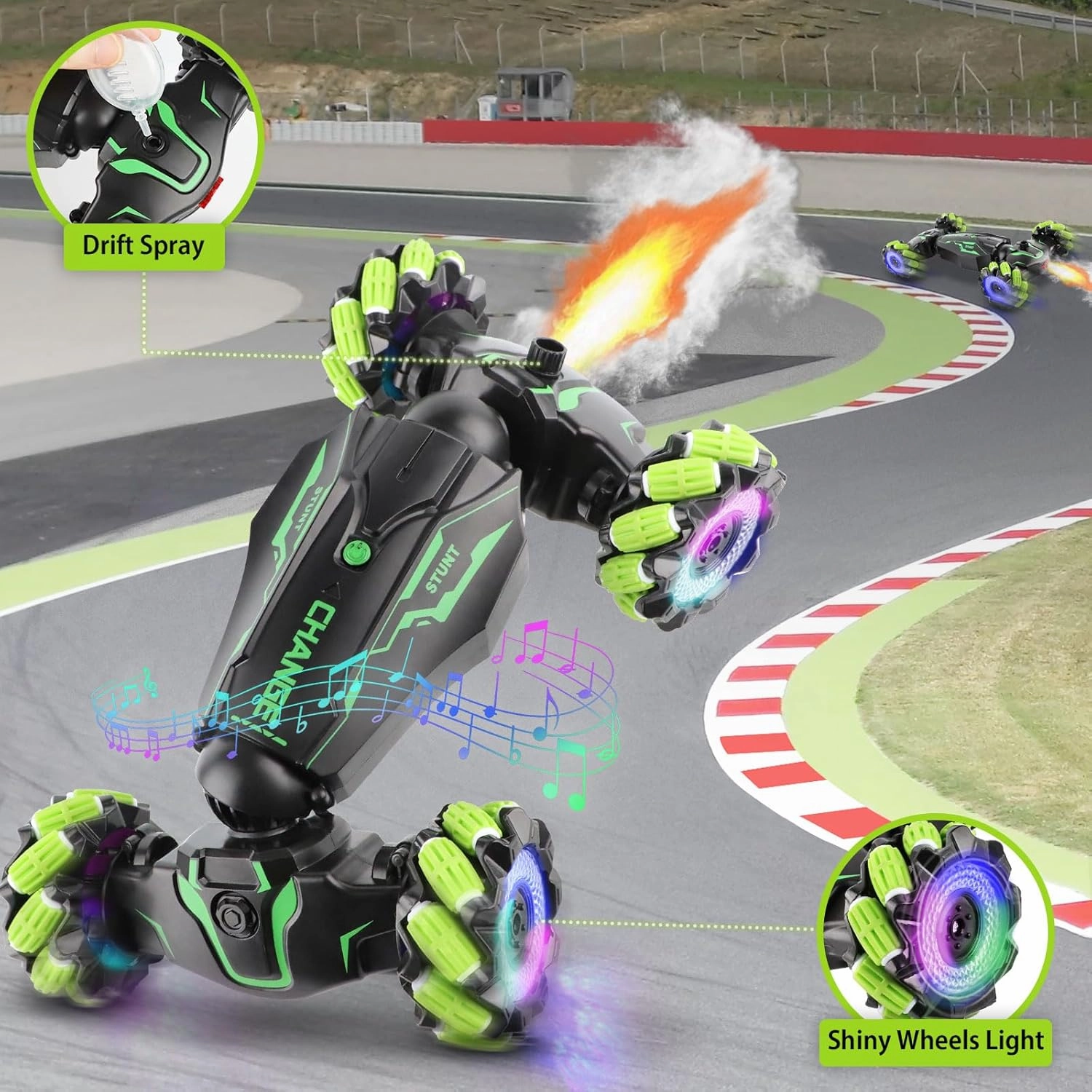 FEIMUOSI Remote Control Car RC Toys: - Drift Rc Car Rechargeable Toy Cars with Light Music Gesture Sensing Stunt Transformer 360° Rotating Hand Controlled Christmas Birthday Gift for Boys 4-7