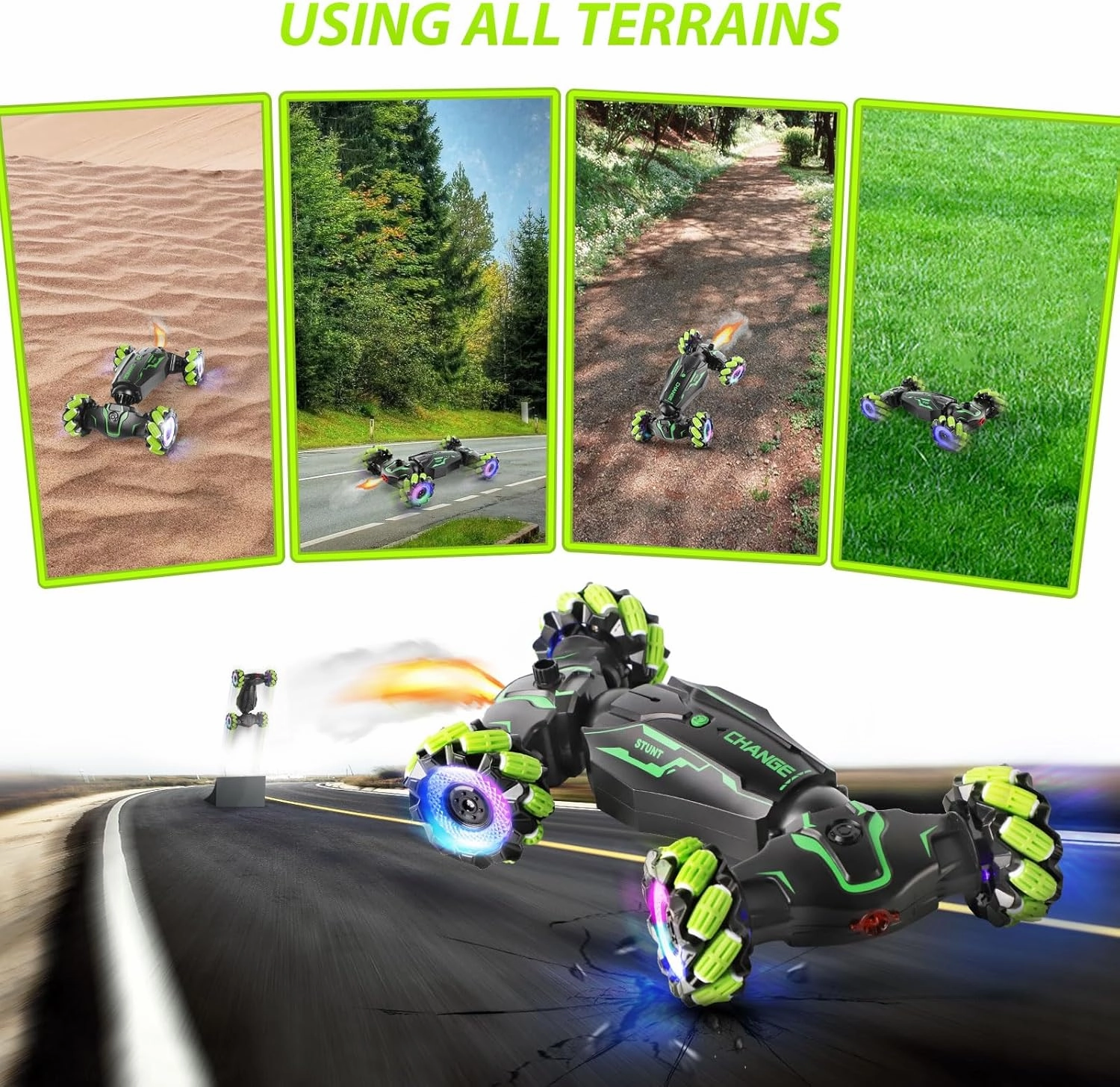 FEIMUOSI Remote Control Car RC Toys: - Drift Rc Car Rechargeable Toy Cars with Light Music Gesture Sensing Stunt Transformer 360° Rotating Hand Controlled Christmas Birthday Gift for Boys 4-7