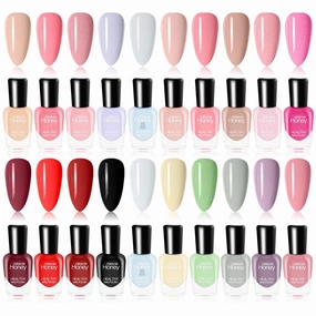 FERCAISH 20 Bottles Non Toxic Nail Polish Set, Eco-Friendly Easy Peel Off and Quick Dry Water Based Nail Polish for Women, Teens, Kids