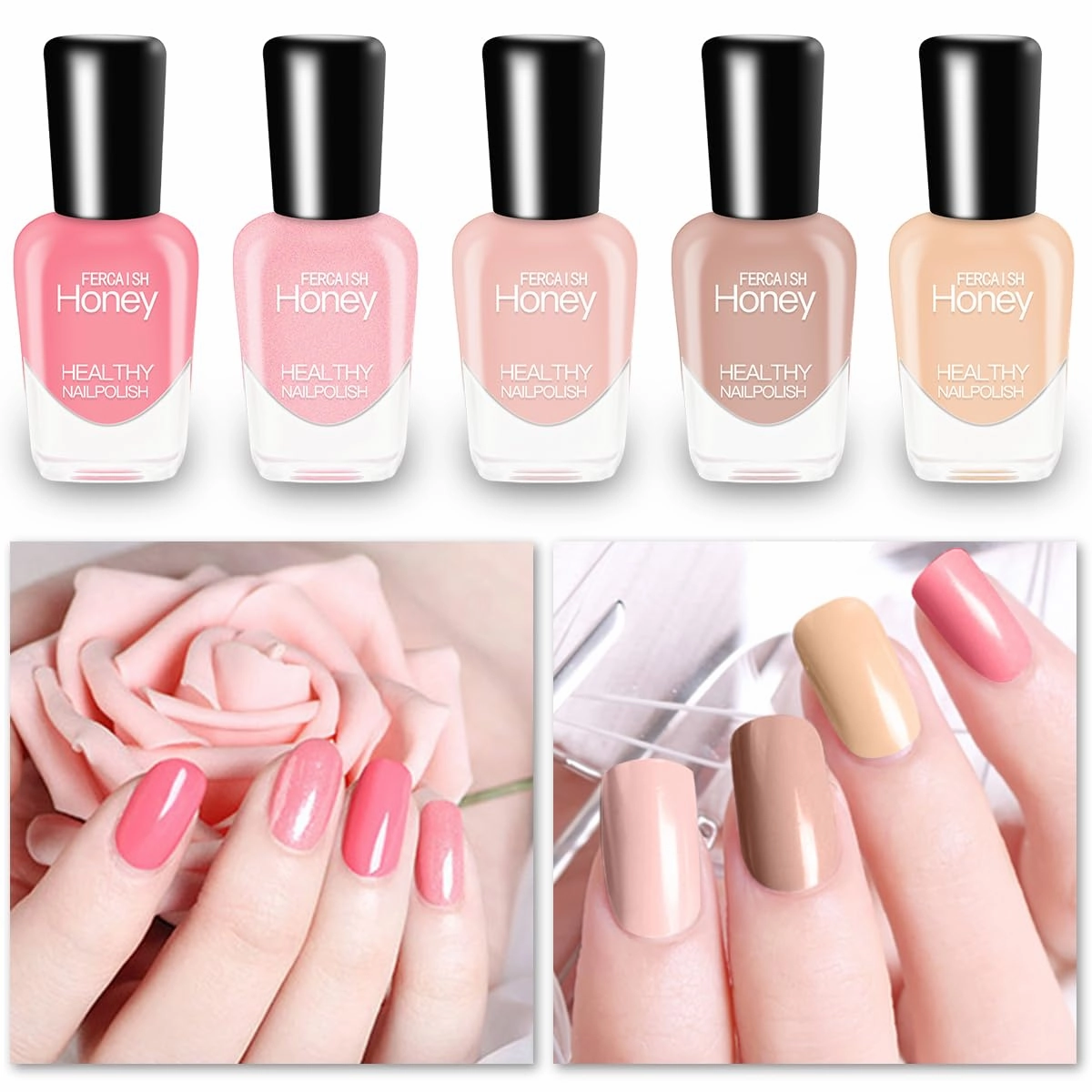 FERCAISH 20 Bottles Non Toxic Nail Polish Set, Eco-Friendly Easy Peel Off and Quick Dry Water Based Nail Polish for Women, Teens, Kids