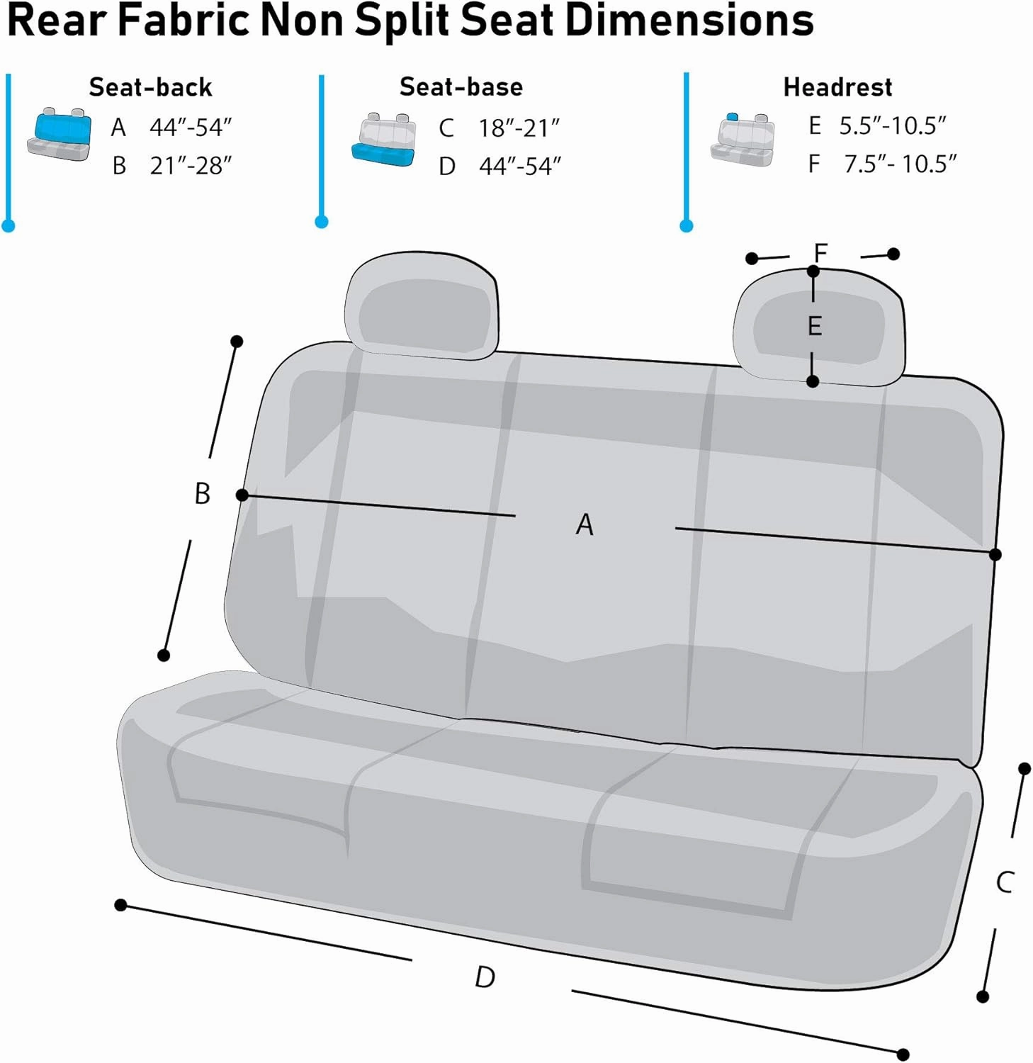 FH Group Car Seat Cover Rear Seat Cover for Back Seat Cloth - Universal Fit for Cars with Solid Bench, Beige Car Seat Protector for Dogs and Kids, Car Interior Accessories for SUV, Sedan and Van