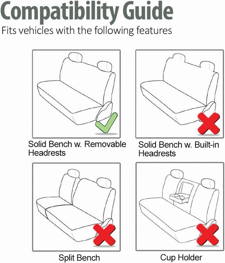 FH Group Car Seat Cover Rear Seat Cover for Back Seat Cloth - Universal Fit for Cars with Solid Bench, Green Car Seat Protector for Dogs and Kids, Car Interior Accessories for SUV, Sedan and Van